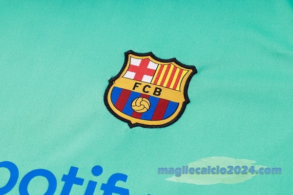 Entrenamiento Set Completo Barcelona 2023 2024 Verde Blu Poco Prezzo