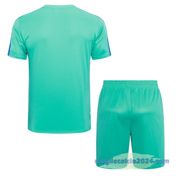 Entrenamiento Set Completo Barcelona 2023 2024 Verde Blu Poco Prezzo