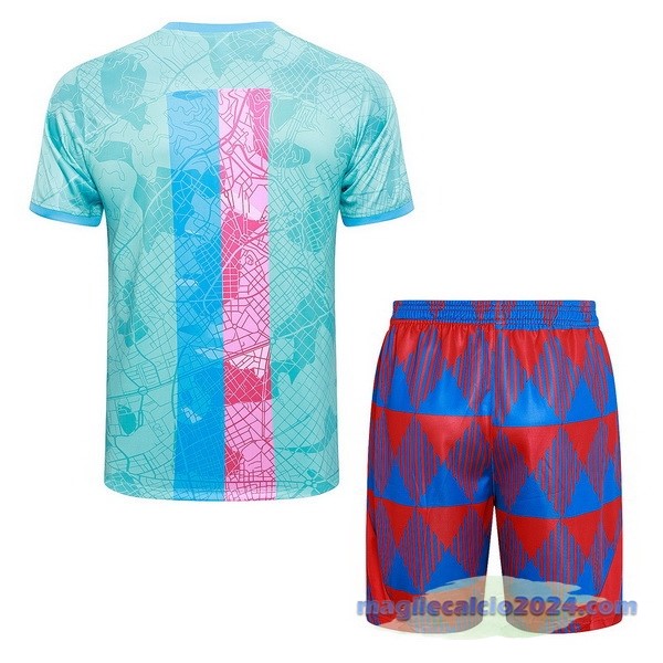 Entrenamiento Set Completo Barcelona 2023 2024 Verde Rosa Rosso Poco Prezzo