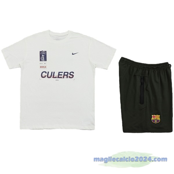 Entrenamiento Set Completo Barcelona 2024 2025 Bianco Nero Poco Prezzo
