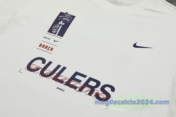 Entrenamiento Set Completo Barcelona 2024 2025 Bianco Nero Poco Prezzo