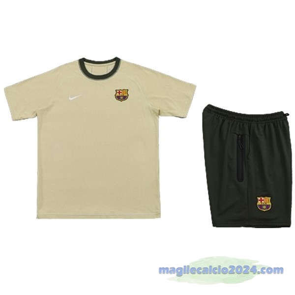 Entrenamiento Set Completo Barcelona 2024 2025 Giallo Verde Poco Prezzo