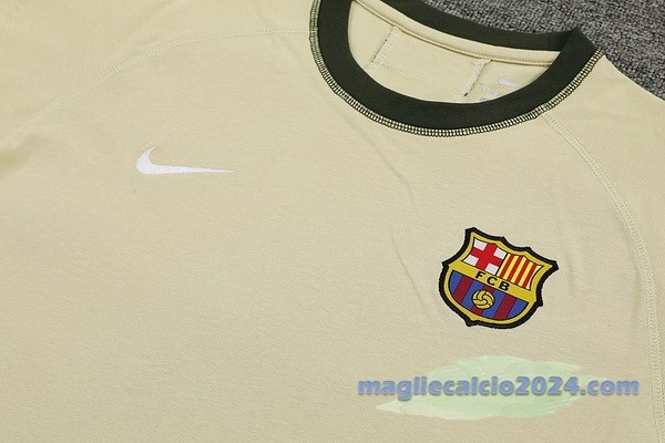 Entrenamiento Set Completo Barcelona 2024 2025 Giallo Verde Poco Prezzo