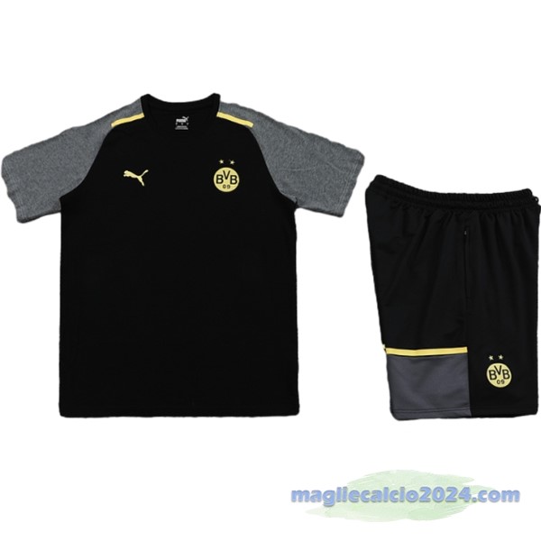 Entrenamiento Set Completo Borussia Dortmund 2024 2025 Grigio Nero Poco Prezzo