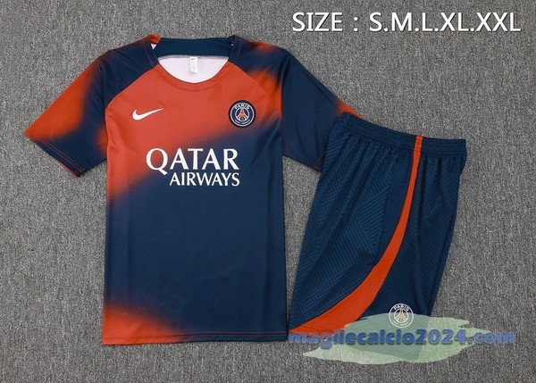 Entrenamiento Set Completo Paris Saint Germain 2023 2024 Rosso Blu Poco Prezzo