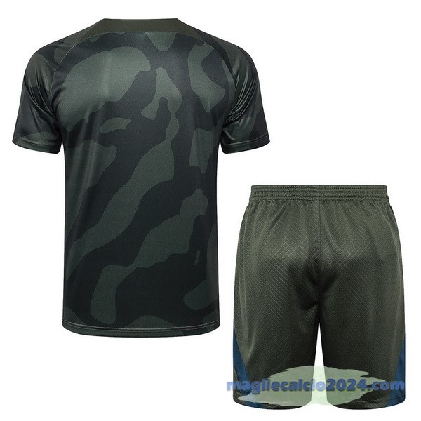Entrenamiento Set Completo Paris Saint Germain 2024 2025 Verde Navy Poco Prezzo