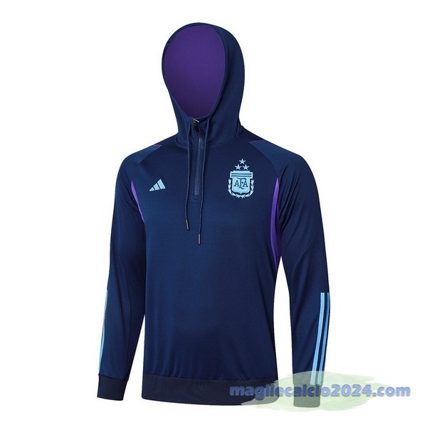 Felpa Cappuccio Argentina 2023 Blu Navy Poco Prezzo