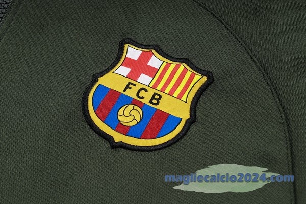 Felpa Cappuccio Barcelona 2023 2024 Verde Navy Poco Prezzo