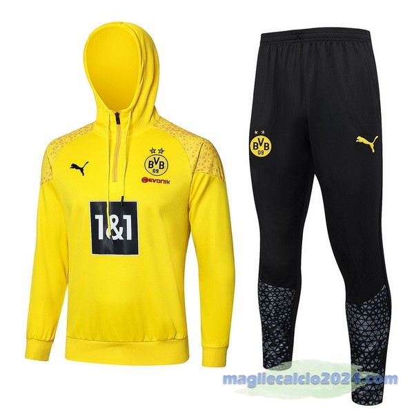 Felpa Cappuccio Borussia Dortmund 2023 2024 Giallo Nero Poco Prezzo