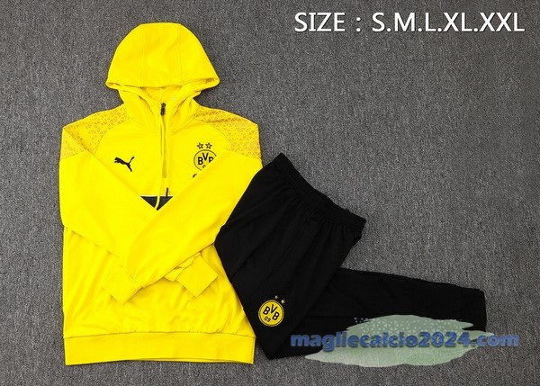 Felpa Cappuccio Borussia Dortmund 2023 2024 Giallo Nero Poco Prezzo