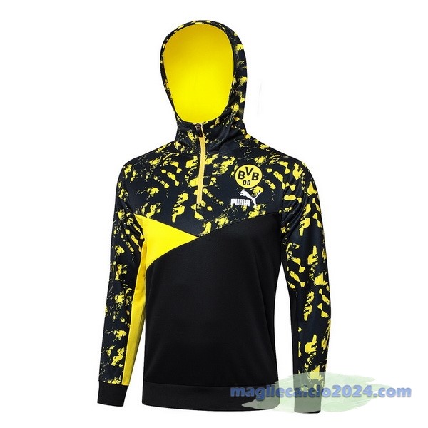 Felpa Cappuccio Borussia Dortmund 2023 2024 Nero Giallo Poco Prezzo