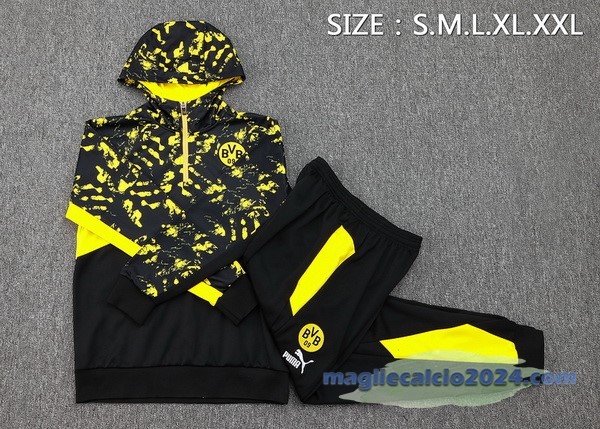 Felpa Cappuccio Borussia Dortmund 2023 2024 Nero I Giallo Poco Prezzo