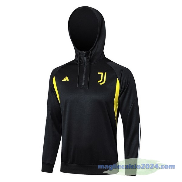 Felpa Cappuccio Juventus 2023 2024 Nero Giallo Poco Prezzo