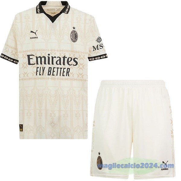 Fourth Conjunto De Bambino AC Milan 2023 2024 Giallo Poco Prezzo