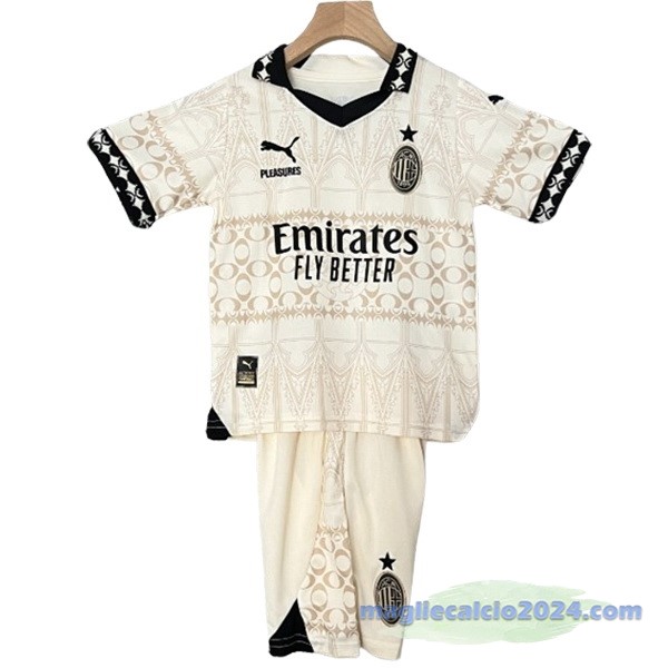 Fourth Conjunto De Bambino AC Milan 2023 2024 Giallo Poco Prezzo