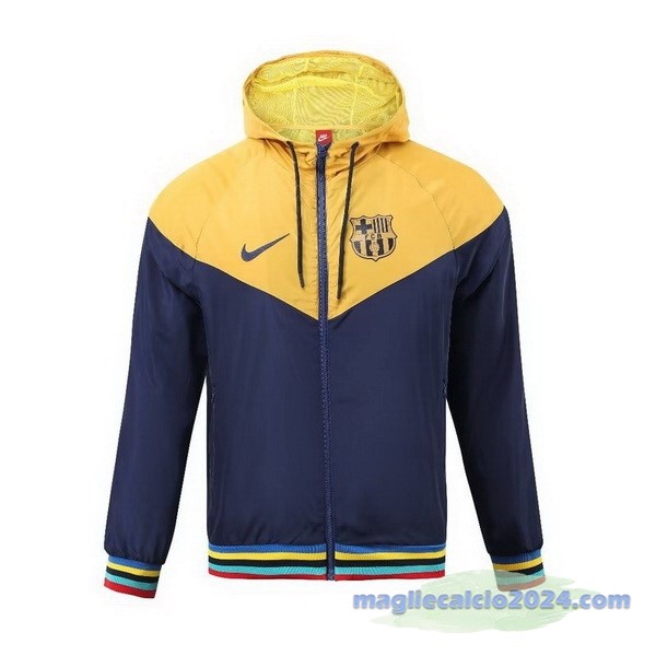 Giacca a vento Barcelona 2023 2024 Giallo Blu Navy Poco Prezzo