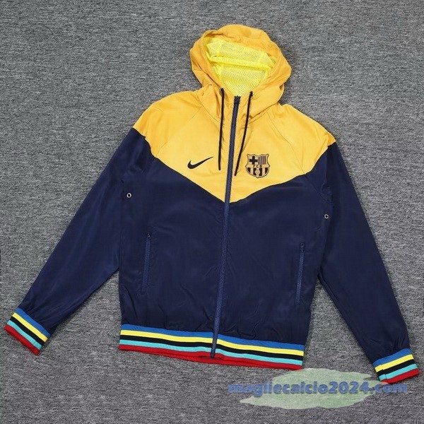 Giacca a vento Barcelona 2023 2024 Giallo Blu Navy Poco Prezzo
