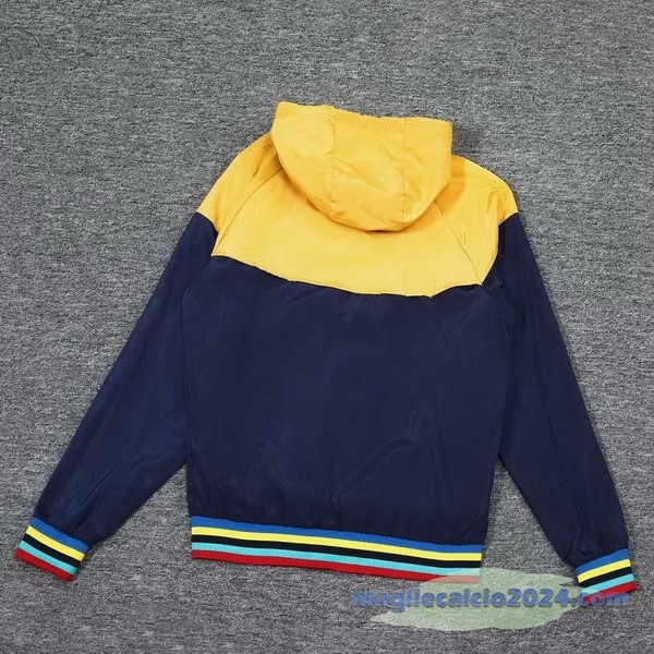 Giacca a vento Barcelona 2023 2024 Giallo Blu Navy Poco Prezzo