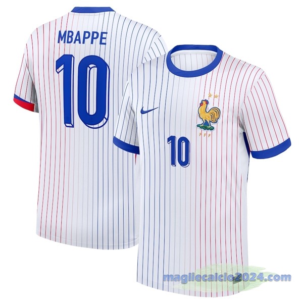 NO.10 Mbappe Thailandia Seconda Maglia Francia 2024 Bianco Poco Prezzo