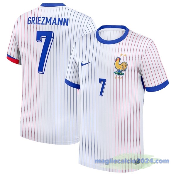 NO.7 Griezmann Thailandia Seconda Maglia Francia 2024 Bianco Poco Prezzo