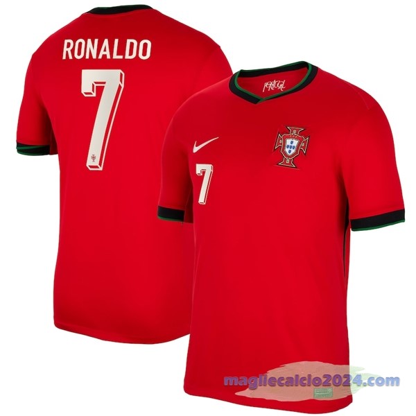 NO.7 Ronaldo Thailandia Prima Maglia Portogallo 2024 Rosso Poco Prezzo