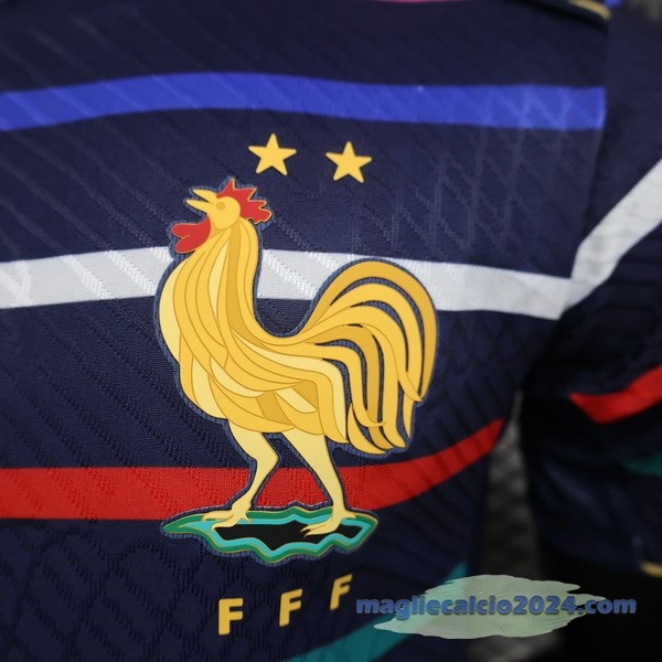 Pre partita Giocatori Maglia Francia 2024 Blu Poco Prezzo