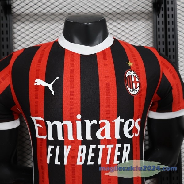 Prima Concetto Giocatori Maglia AC Milan 2024 2025 Rosso Nero Poco Prezzo