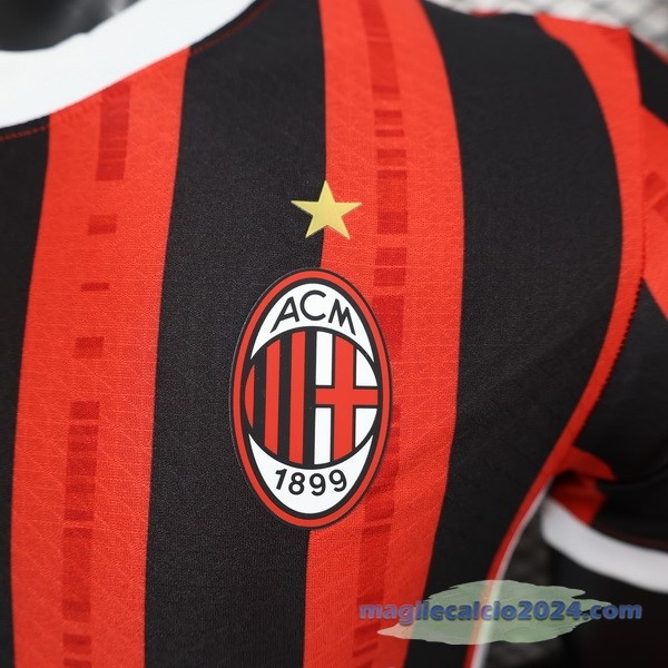 Prima Concetto Giocatori Maglia AC Milan 2024 2025 Rosso Nero Poco Prezzo
