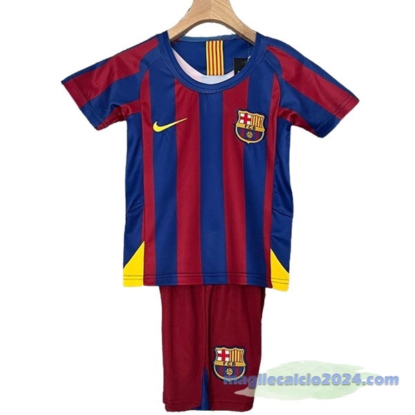 Prima Conjunto De Bambino Barcelona Retro 2005 2006 Rosso Blu Poco Prezzo
