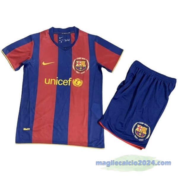 Prima Conjunto De Bambino Barcelona Retro 2007 2008 Rosso Blu Poco Prezzo