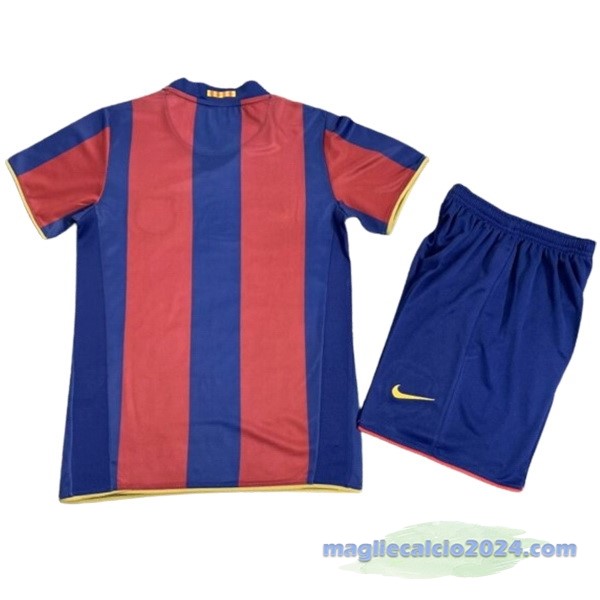 Prima Conjunto De Bambino Barcelona Retro 2007 2008 Rosso Blu Poco Prezzo