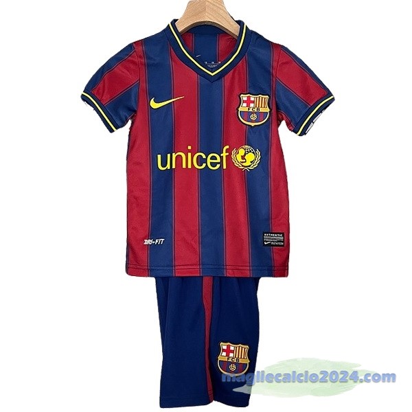 Prima Conjunto De Bambino Barcelona Retro 2009 2010 Rosso Blu Poco Prezzo