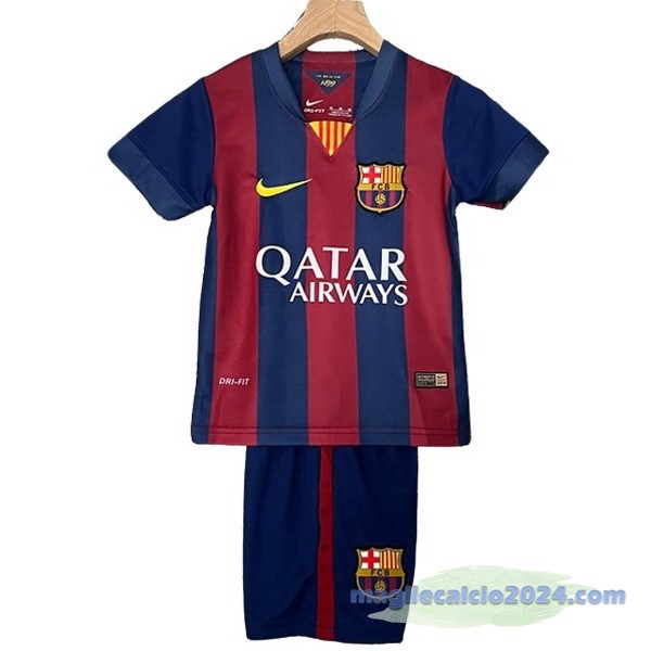 Prima Conjunto De Bambino Barcelona Retro 2014 2015 Rosso Blu Poco Prezzo