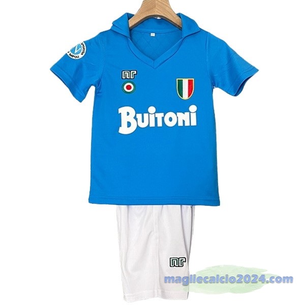 Prima Conjunto De Bambino Napoli Retro 1987 1988 Blu Poco Prezzo