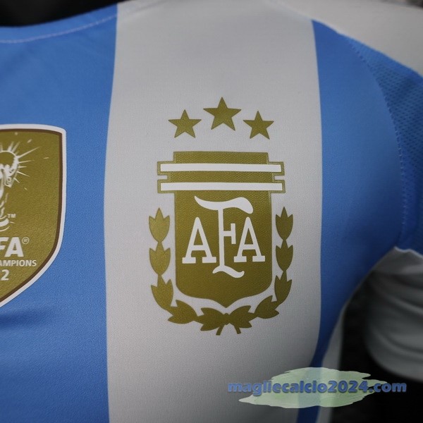 Prima Giocatori Maglia Argentina 2024 Blu Bianco Poco Prezzo