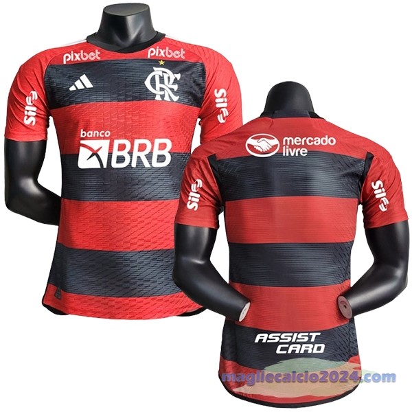 Prima Giocatori Maglia Flamengo 2024 2025 Rosso Nero Poco Prezzo