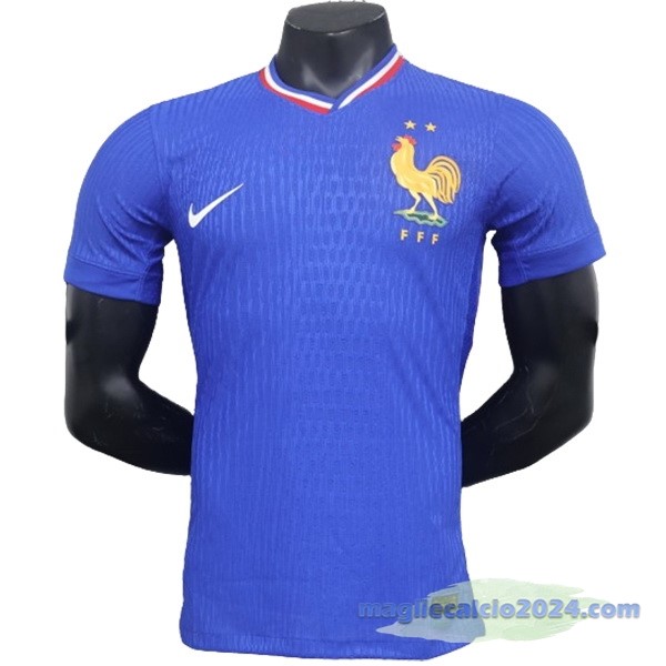 Prima Giocatori Maglia Francia 2024 Blu Poco Prezzo