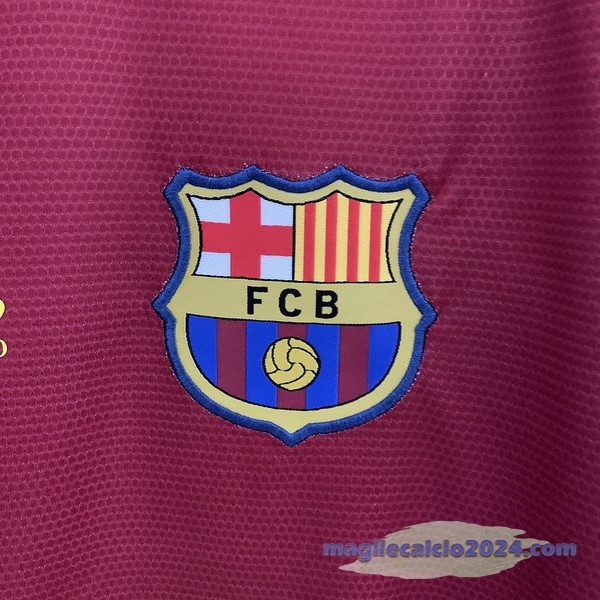 Prima Manica lunga Barcelona Retro 2008 2009 Blu Rosso Poco Prezzo