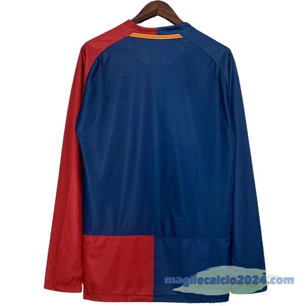 Prima Manica lunga Barcelona Retro 2008 2009 Blu Rosso Poco Prezzo