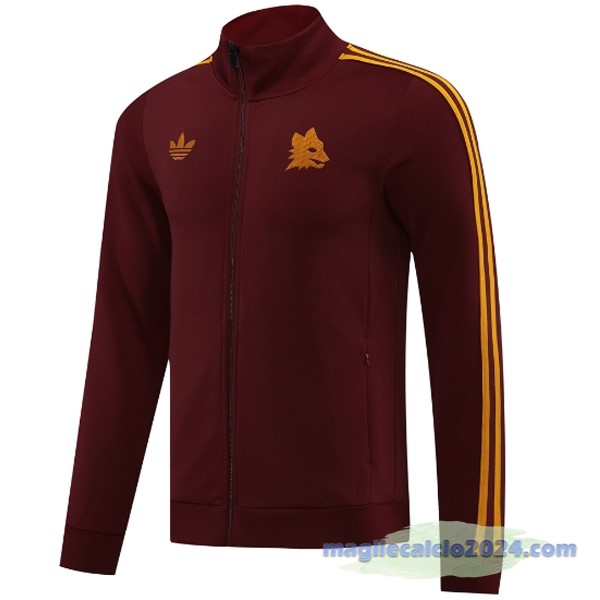 Ropa Deportiva Con Cremallera Larga AS Roma 2023 2024 Rosso Poco Prezzo
