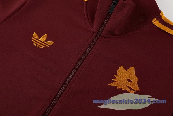 Ropa Deportiva Con Cremallera Larga AS Roma 2023 2024 Rosso Poco Prezzo