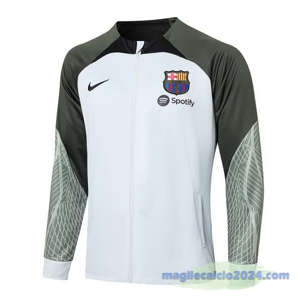 Ropa Deportiva Con Cremallera Larga Barcelona 2023 2024 Bianco Verde Poco Prezzo