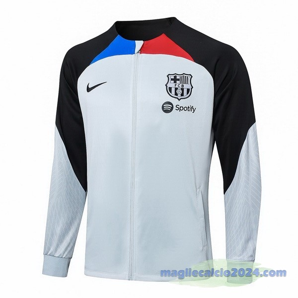 Ropa Deportiva Con Cremallera Larga Barcelona 2023 2024 Grigio Nero Poco Prezzo