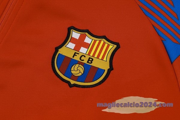 Ropa Deportiva Con Cremallera Larga Barcelona 2023 2024 Rosso Blu Poco Prezzo