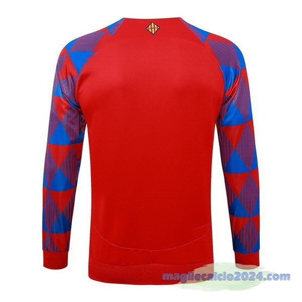 Ropa Deportiva Con Cremallera Larga Barcelona 2023 2024 Rosso Blu Poco Prezzo