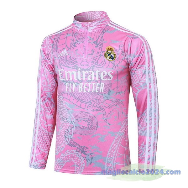 Ropa Deportiva Con Cremallera Larga Real Madrid 2023 2024 Rosa Bianco Poco Prezzo