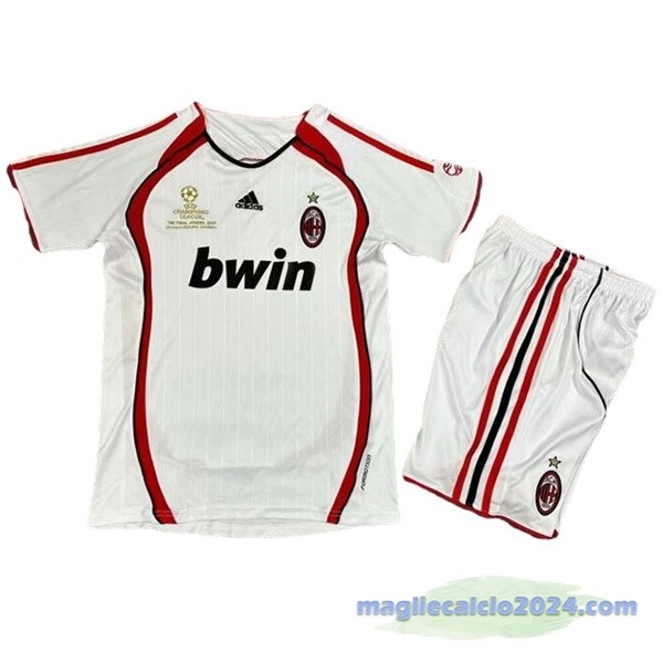 Seconda Conjunto De Bambino AC Milan Retro 2006 2007 Bianco Poco Prezzo