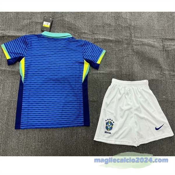 Seconda Conjunto De Bambino Brasile 2024 Blu Bianco Poco Prezzo