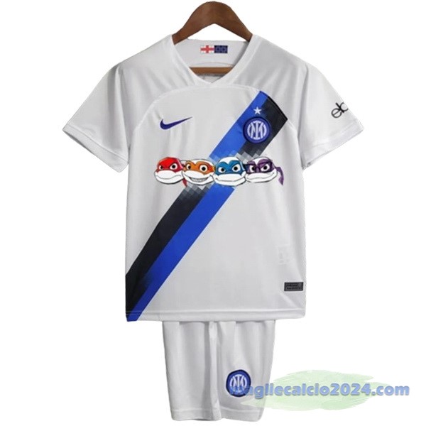 Seconda Conjunto De Bambino Inter Milán 2023 2024 I Bianco Poco Prezzo