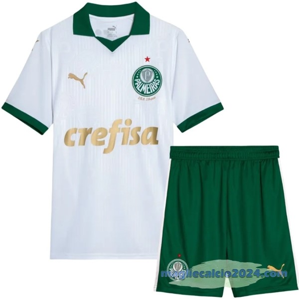 Seconda Conjunto De Bambino Palmeiras 2024 2025 Bianco Poco Prezzo